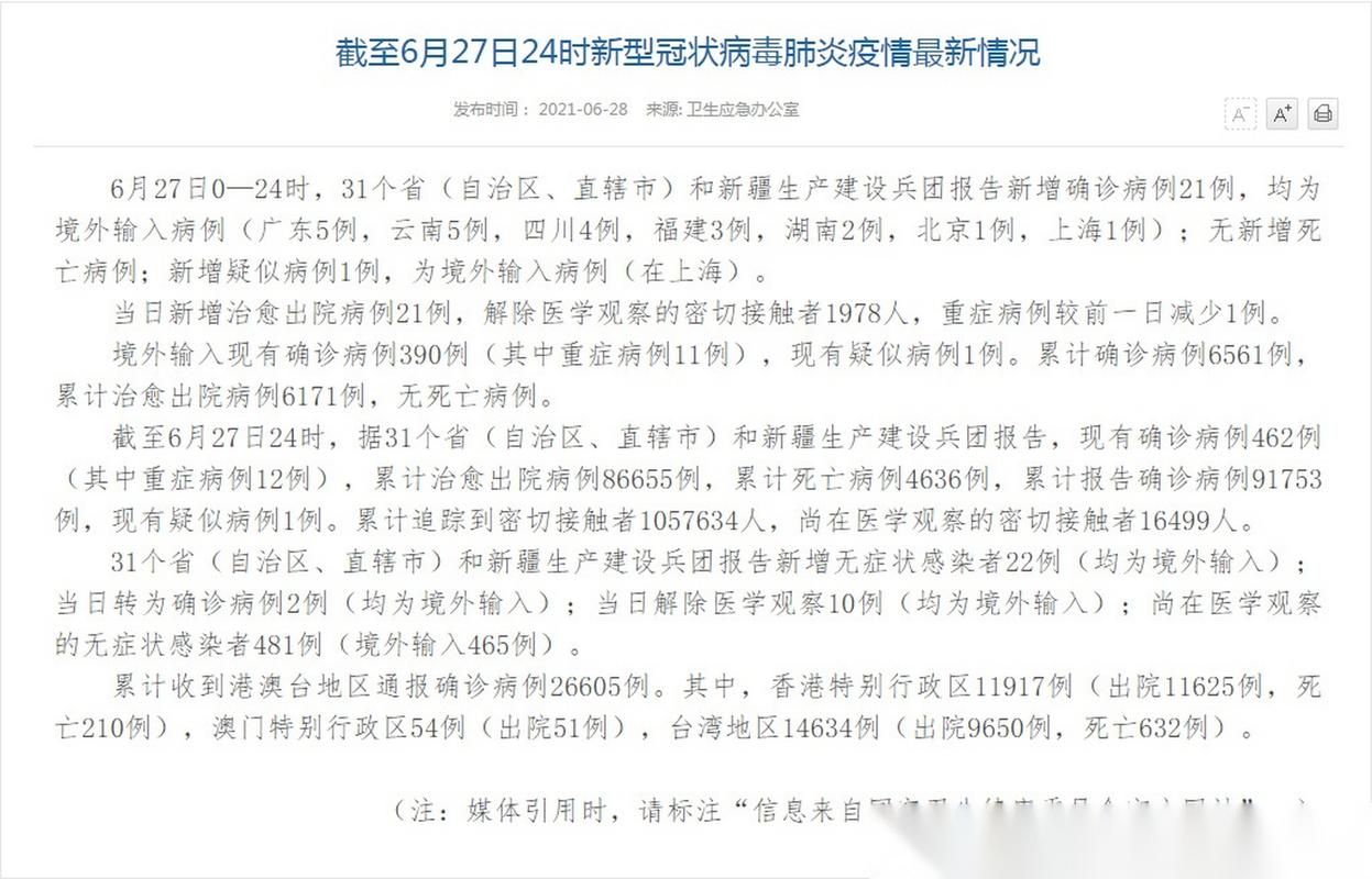 31个省份新增7例境外输入涉17省_31省份新增21例境外输入确诊