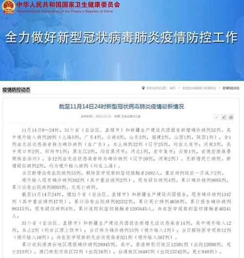 全国新增11例确诊其中本土5例(全国新增本土病例52例)