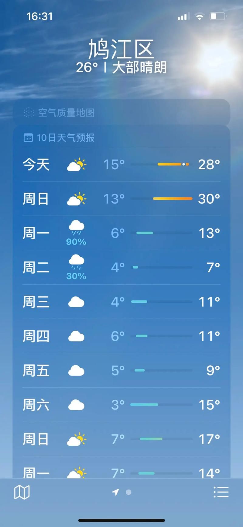  安徽芜湖弋江区最新通告：所有人员足不出户:芜湖弋江区一周天气情况